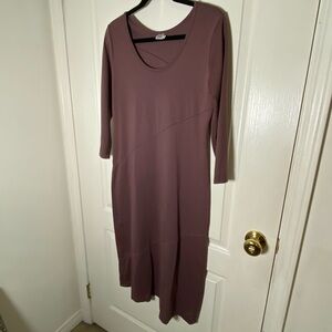 PERUViAN CONNECTiON Pima Cotton 3/4 Sleeve Dress Women’s M Purple Eggplant
